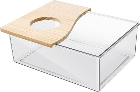 balacoo 1pc Transparent Chinchilla Sand Bath House Acrylic Bath Container for Hamster Dust Lightweight Stable Design for Pet Cages for Animals