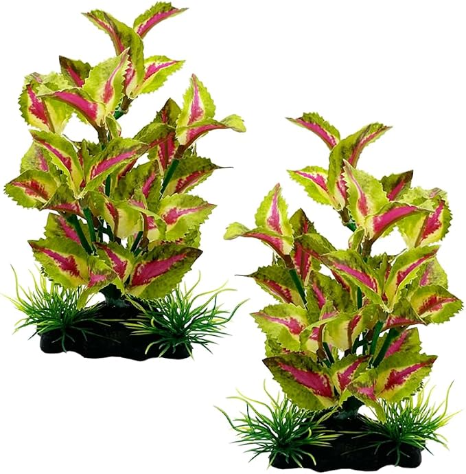 2pcs Set Aquarium Decor Plants Betta Fish Tank Decorations Soft Silk Artificial Plant Goldfish Waterscape Fish Hides Snake Tank/Reptiles Plants