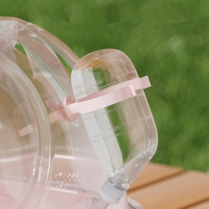 Small Animal Carrier Cage with Water Bottle, Portable Hamster Travel Carrier Carry Case for Small Pets, Gerbils, Mice, Dwarf Hamster (Pink)