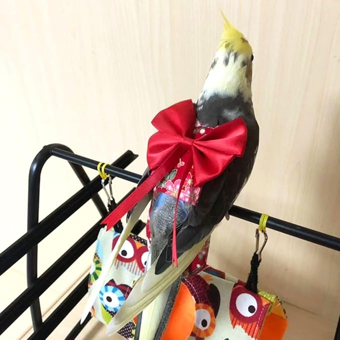Bird Flight Suits Diapers, Parrot Flight Suits Diapers for Quaker Parakeets Cockatiels Flight Suits, Parrot Clothes (Black,Sulphur-Crested Cockatoo)