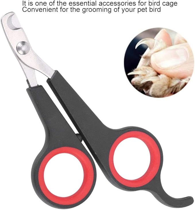 Animal Nail Scissors,Bird Nail Scissors,Beak Trimmer for Birds Pet Bird Small Animals Accessory Grooming Tool,Nail Scissors Clipper Black and Red