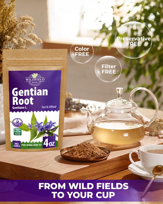 4 oz. Gentian Root Dried Gentian Root Herbal Tea (Gentiana Lutea) - 113g Raiz De Genciana