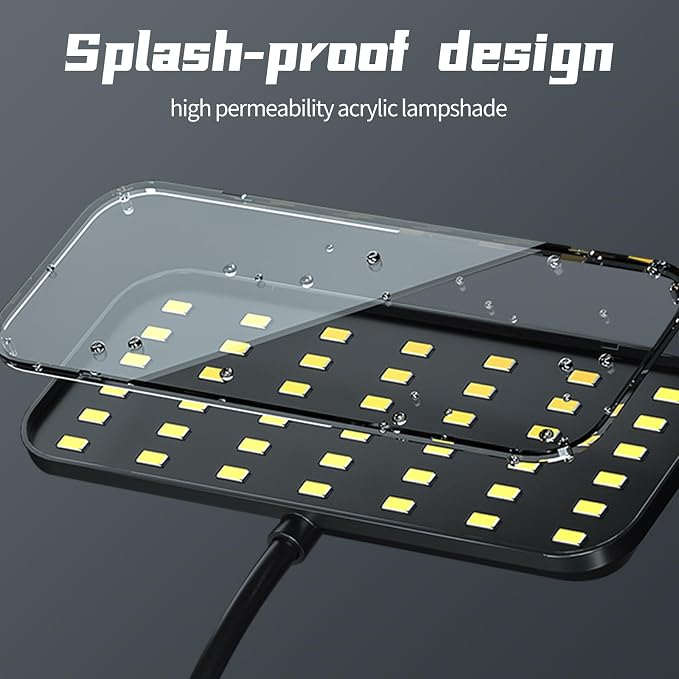 Small Aquarium Clip-On LED Light | 8W full-spectrum planted light with clamp, 4.53" for 3-6 gal tanks,USB-powered, white LED