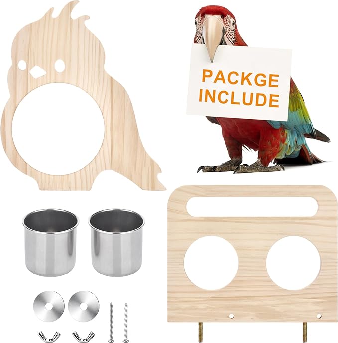 Natural Wood Bird Perch, Parrot Cage Accessories, Suitable for Parakeets, Cockatiels, Lovebirds, Tool-Free Adjustable Bird Cage Supplies & Bird Toys