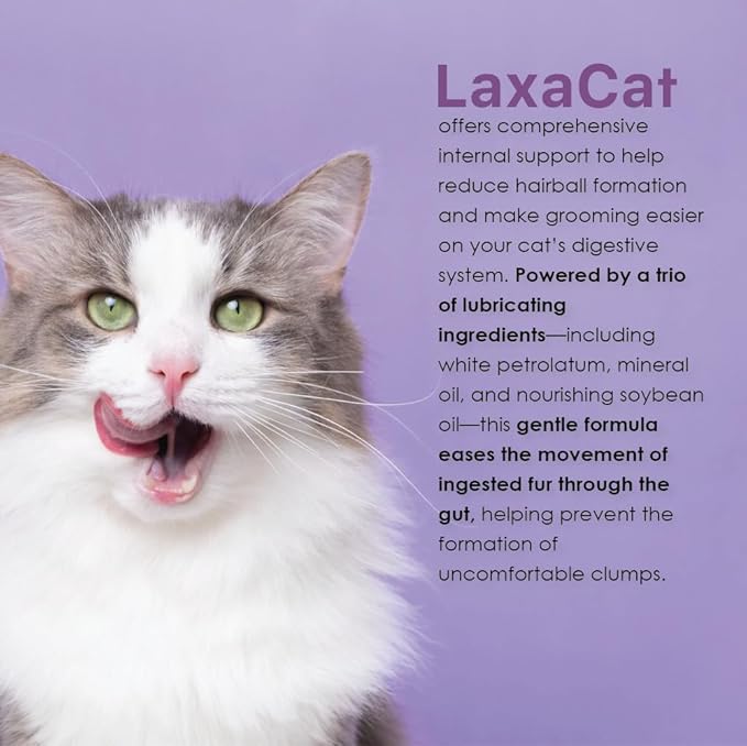 Hairball Gel for Cats - Gentle Hairball Remedy & Feline Digestive Support-Cat Hairball Paste for Constipation Relief, Hairball Control & Furball Treatment-Malt-Flavored Cat Laxative Gel, 5 oz
