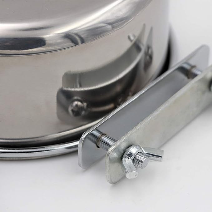 2 Packs, Pet Food Water Bowl with Clamp Holder Stainless Steel Coop Cup Hanging Feeder for Dog Bird Parrot Cat Rabbit, L&XL