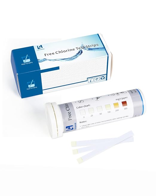 0-500 ppm Chlorine Test Strips,100 Strips, Restaurant Sanitizer Test Kit | Instant Color Readout, Bleach Test Strips for Food Service, Bars, Hotels, Kitchen Supplies, Food Trucks, Daycare, Factory