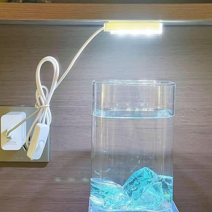 Small Multicolor Aquarium LED Light for Fish Tanks and Bowls | Compact clip-on LED lamp adds multicolor lighting to small aquariums, desktop fish bowls, plant tanks and terrariums