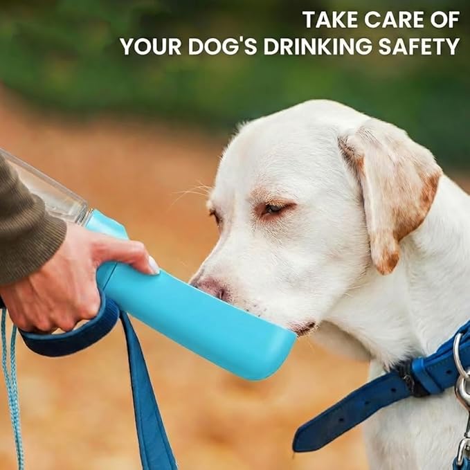 Portable Dog Water Bottle for Walking – 19oz / 12oz Foldable Pet Water Dispenser for Puppies, Medium & Large Dogs – Leak Proof Travel Water Bowl for Small Animals Dog Accessories(19OZ Indigo)