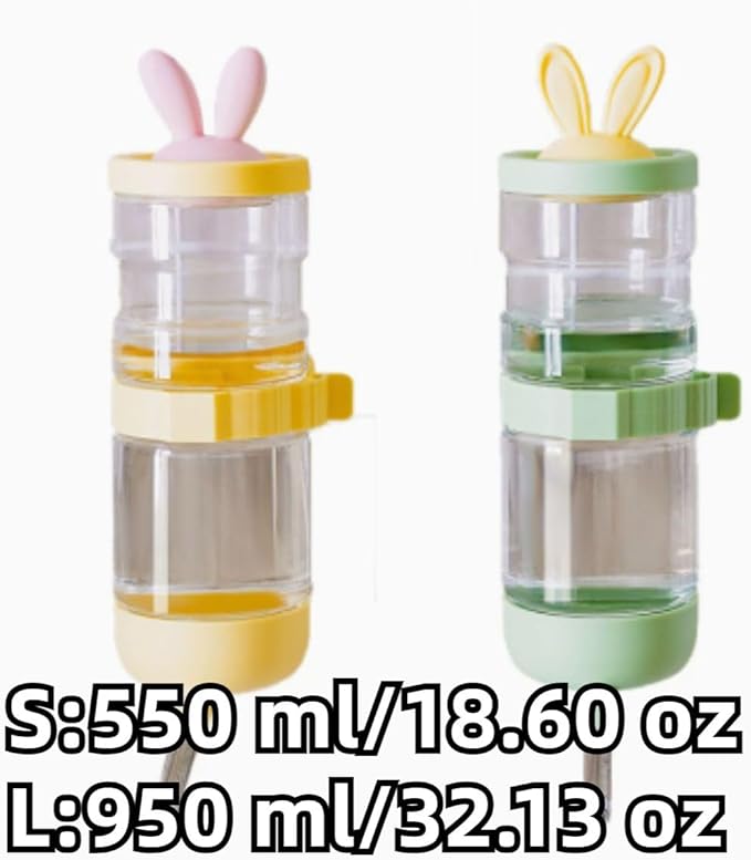 No-Drip Small Animal Water Bottle for Cage Guinea Pigs, Hamsters, Bunnies, Ferrets, Squirrels, Hedgehogs, Chinchillas, Rabbits, Kitten, Kitty, Dogs, Cats (Green,L)