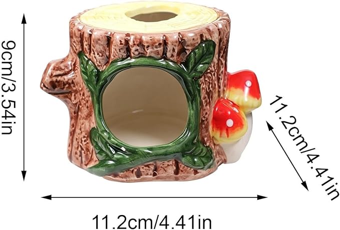 for Hamster - 12cm Ceramic Hideaway Small Animal Shelter | Washable Porcelain Cave for Mouse Gerbil Pet Ferret Habitat Chinchilla Indoor Decor Ex