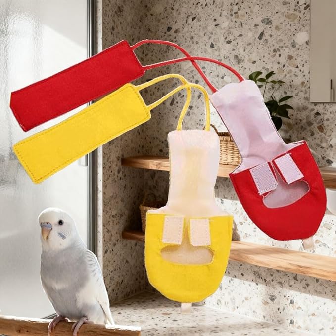 4pcs Bird Diaper Parrot Flight Suit Solid Color Parrot Nappy Reusable Pigeon Pants Cockatiel Clothes for Parakeet Mini Macaw Budgie Canary for Indoor Outdoor - S