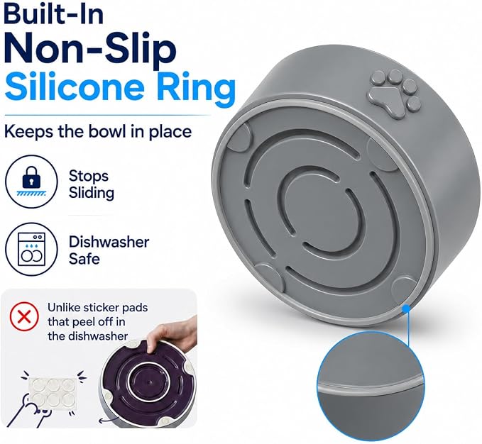 Slow Feeder Dog Bowls – 1.5-Cup Ceramic Dog Bowl Slow Feeder – Microwaveable Dog Slow Feeder for Small and Medium Dogs – Lead and BPA-Free Ceramic Pet Bowl – Pet Feeder for Fast Eaters