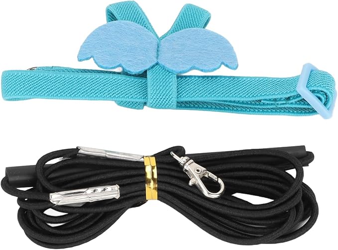Parrot Bird Harness Leash, Adjustable Parrot Nylon Anti Bite Flying Training Rope, Pet Outdoor Traction Lead, Bird Parrot Flight Suit with Leash for Parakeets Cockatiels Conures Budgies(XS-Blue)
