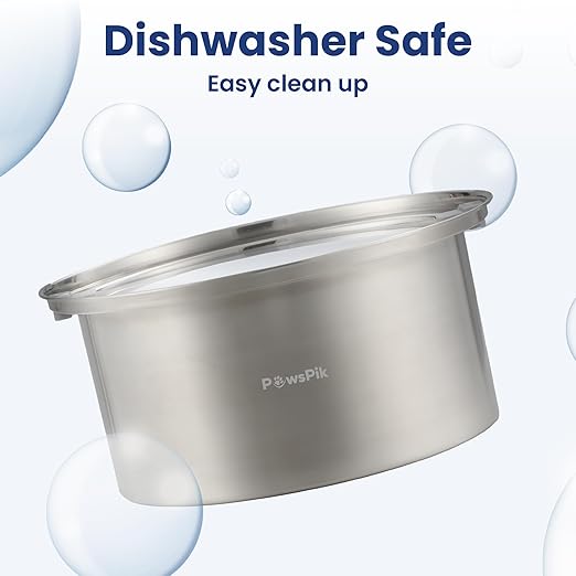 PawsPik Spill Proof Stainless Steel Dog Water Bowl – 4L Slow Drinking Pet Bowl with Floating Tray, Non-Tip, BPA-Free, Dishwasher Safe – for Large Dogs & Multi-Pet Homes