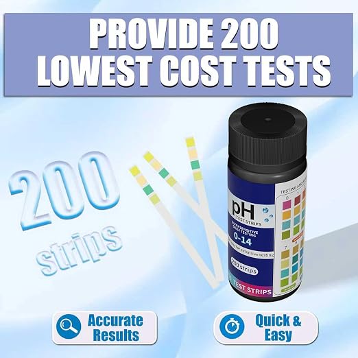 200pcs PH Test Strips 0-14,Universal Litmus Paper pH Test Strips for Liquid Testing,Drinking Water,Pools,Aquariums and Soap Making,Get Highly Accurate Results in Seconds