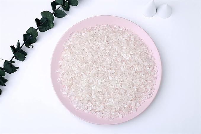 Natural Clear Quartz Crystal Rocks Chips Vase Filler Rocks for Succulent Plant Small Fish Tank Aquarium Gravel Decorative Pebbles Stones(200 gram)