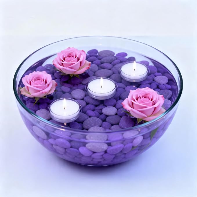 Colored Aquarium Gravel, Colorful Pea Gravel,Garden Rocks,Decorative Stones Rocks for Fish Tank,Aquarium,Fairy Garden Decor,Planters,Vase Fillers,Landscaping,1 Pound (Purple, 4-6mm)