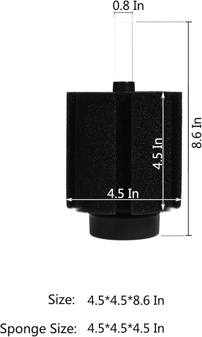 ALEGI Aquarium Bio Sponge Filter with Ceramic Media for Clear and Quiet Aquariums for Betta Fry Shrimp Tiny Fish Tank (40-75 Gallon 1 Pack)