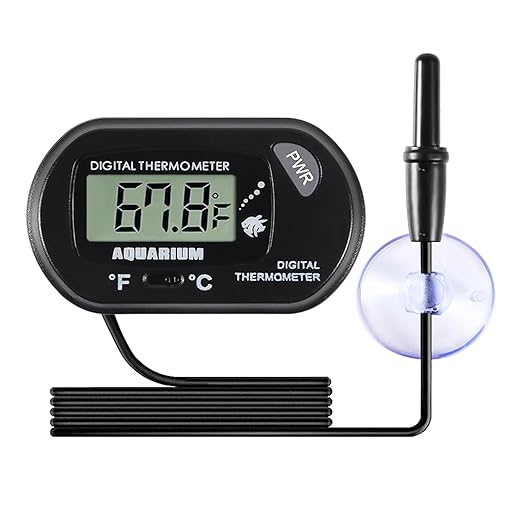 Aquarium Thermometer LCD Digital Fish Tank Thermometer with Water-Resistant Sensor Probe and Suction Cup for Turtle Incubators Terrarium Water Thermometer