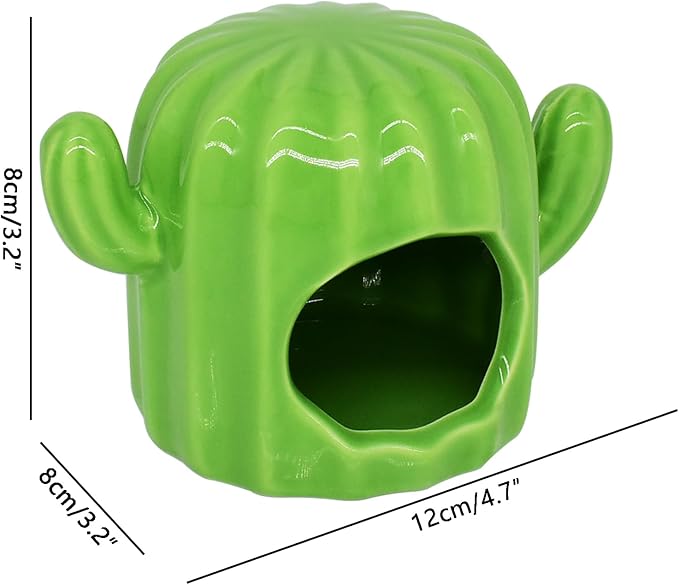 GKYZBB Hamster Hideout Ceramic,Hamster House and Habitats Cool Bed Ideal for All Season Dwarf Gerbil Mice Golden Bear (Green)