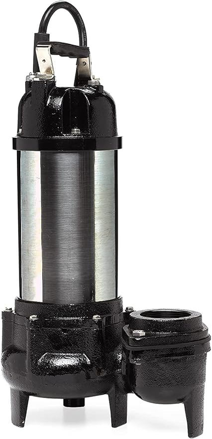 Little Giant WGFP-150, 115V, 1.5 HP, 9750 GPH Water Feature Pump, 19' cord | Stainless steel and cast iron body for powering water features, large fountains and pond filtration systems, 566071