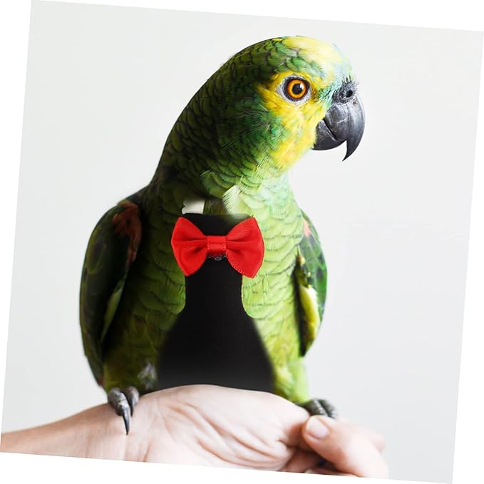 Toyvian Washable Reusable Bird Diaper Parrot Flight Suit with Bow Tie Decorative Clothes for Budgie Parakeet Cockatiel Pet Birds Breathable Comfortable Nappies