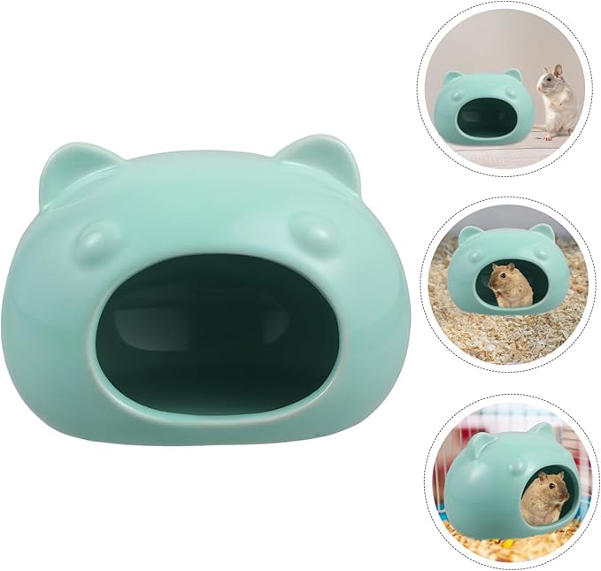 ORFOFE Ceramic Hamster Hideout Cozy Bed for Small Animal Cage Decorative Home Toy Rat Supplies