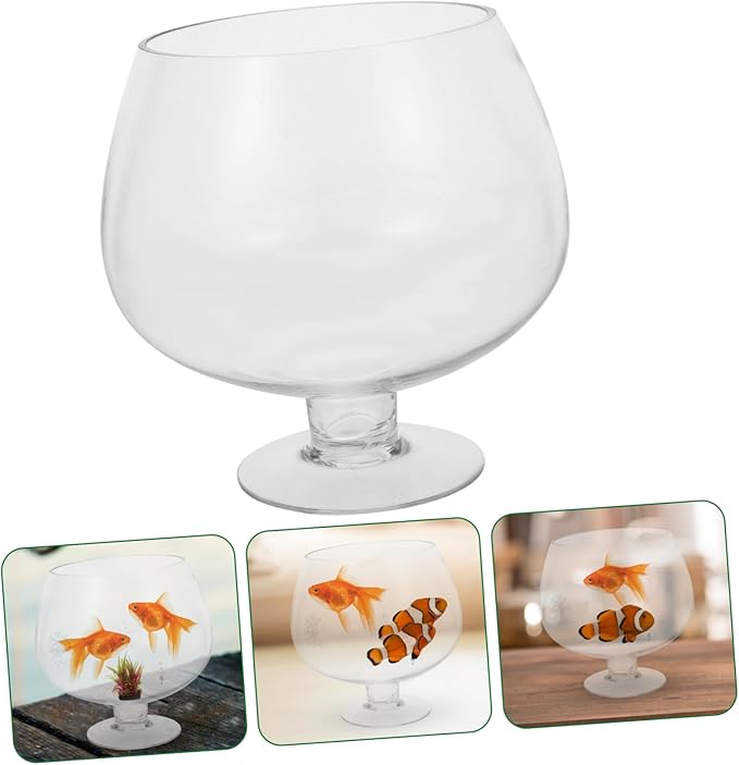 BESPORTBLE Clear Bubble Bowl, Glass Vase with Stand Fish Bowl Clear Planter Terrarium Globe Flower Vase Hydroponic Kitchen Table Centerpiece Footed Pedestal