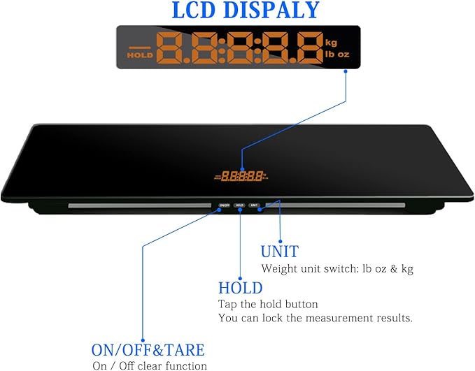 ONE-MI Extra Large Dog Scale & Postal Use - 220lbs Heavy Duty Dog Weight Scale with Tempered Glass Platform, 31.5" Veterinary Animal Scale for XL Breed Dogs, Packages & Veterinary Clinics (Black)