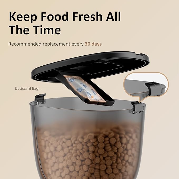 Automatic Cat Feeder WiFi, 5G App Control Timed Cat Dry Food Dispenser with Remote Feeding, 5L Auto Pet Feeder up to 10 Meals 1-15 Portion Control per Day, Auto Dog Feeders for Indoor Use
