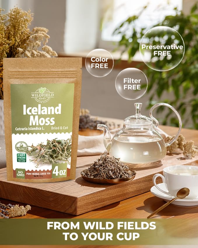 4 oz. Icelandic Moss Iceland Moss Herbal Tea (Cetraria Islandica) - 113g Herb Tea Liquen De Islandia