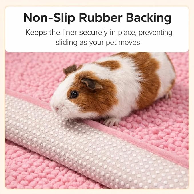 6 PCS Guinea Pig Fleece Cage Liners – Soft, Absorbent & Washable Multi-Piece Set with Laundry Bag, Durable, Portable, Easy-Clean Bedding for Small Pets, Rabbits, Hamsters (Green)