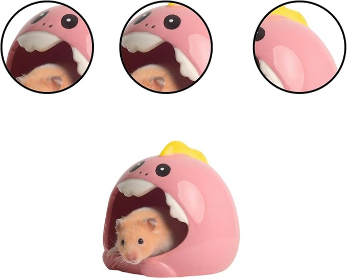 Ceramic Pet Nest for Small Animals - Hamster Ceramic House with Smooth Interior, Enclosed Hideout for Comfortable Shelter and Ventilation