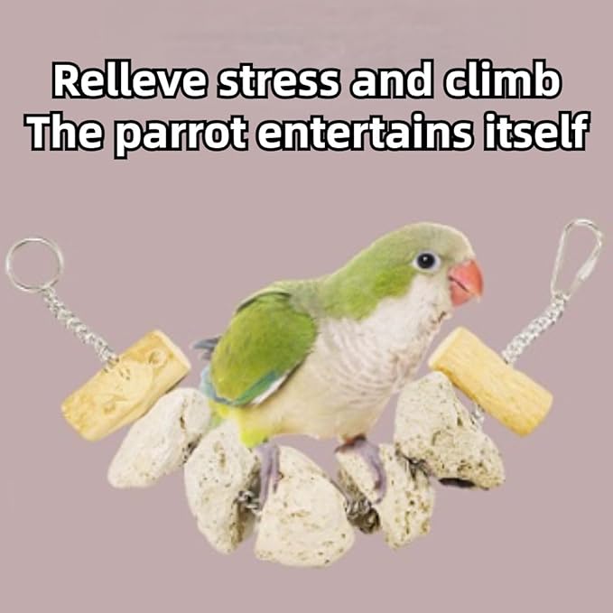 Mineral Block Chew Toys for Sharp Beaks, Bird Beak Grinding Stone, Cage Accessories Calcium Supplement for African Grey, Budgies, Cockatiels, Small to Medium Birds