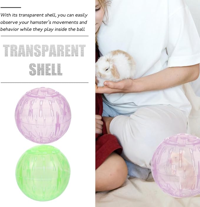 POPETPOP 2pcs Hamster Exercise, 4 Inch Hamster Running Transparent Plastic Wheel Guinea Pig Sports for Dwarf s Small Pets Supply