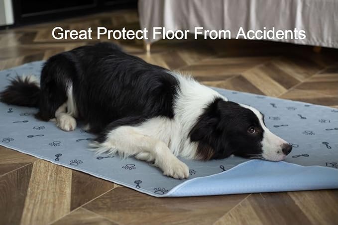 Peepeego 2Pack Pee Pads for Dogs Reusable+Free Dog Comb, Waterproof Rug 36"x72", Absorbent Dog Pads Washable, Non Slip