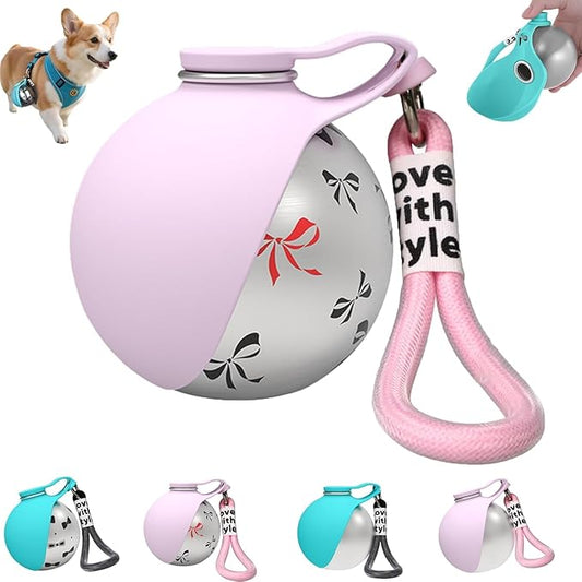 2-in-1 Portable Dog Water Bottle for Small Dogs, Foldable Pet Water Bottle, Portable Super Design Dog Water Bottle for Small Dog Walking, Hiking & Travel, Leak-Proof & Compact Dog Travel (Pink-B)