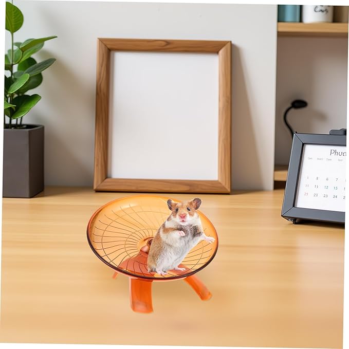 BESPORTBLE 2pcs Hamster Flying Saucer Wheel Silent Exercise Spinner for Gerbils Hedgehogs and Small Pets Easy to Clean Activity for Active Play