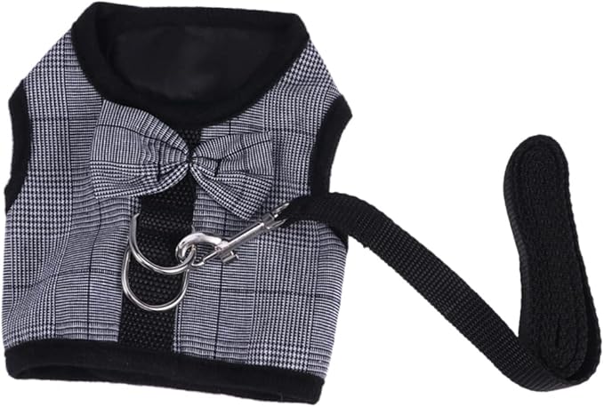 Toddmomy Small PET Vest Harness Breathable Mesh for Rabbits Guinea Pigs and Small Animals Adjustable Leash Lead and Traction Strap