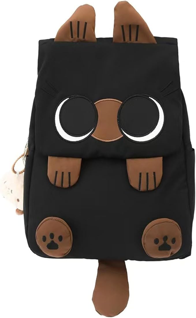 Cute Cat Backpack - Lightweight Laptop Bag, Large Capacity Student & Travel Backpack for Adults/Kids Give away cat pendants