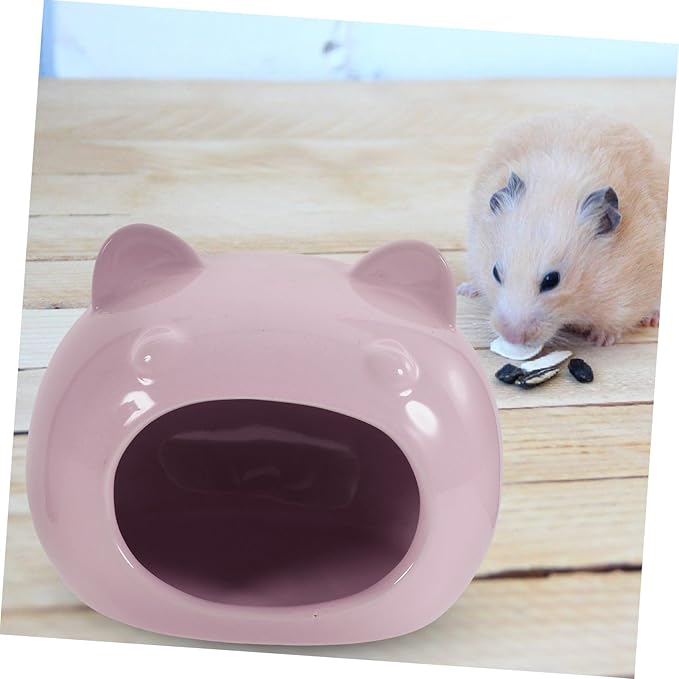 Toddmomy Ceramic Hamster Hideout Bed Cooling Pet Bed for Small Animals Guinea Pig Hedgehog