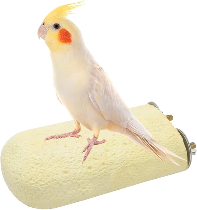 Bird Calcium Teeth Chew Toy Hamster Grinding Stone for Parrot Parakeet Cockatiel Rabbit Chinchilla Squirrel Cage Perch Stand (Random Color) (L)