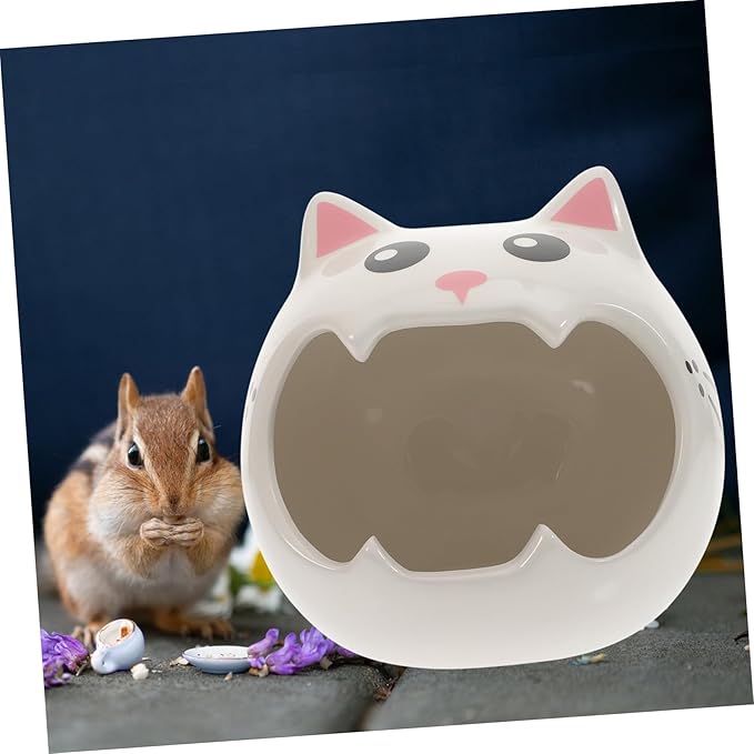 Totority Ceramic Small Pet Hideout for Guinea Pigs and Hamsters Cooling Nest for Summer Natural Wear-Resistant Ceramic Hut Safe Resting and Playing Shelter for Small Animals