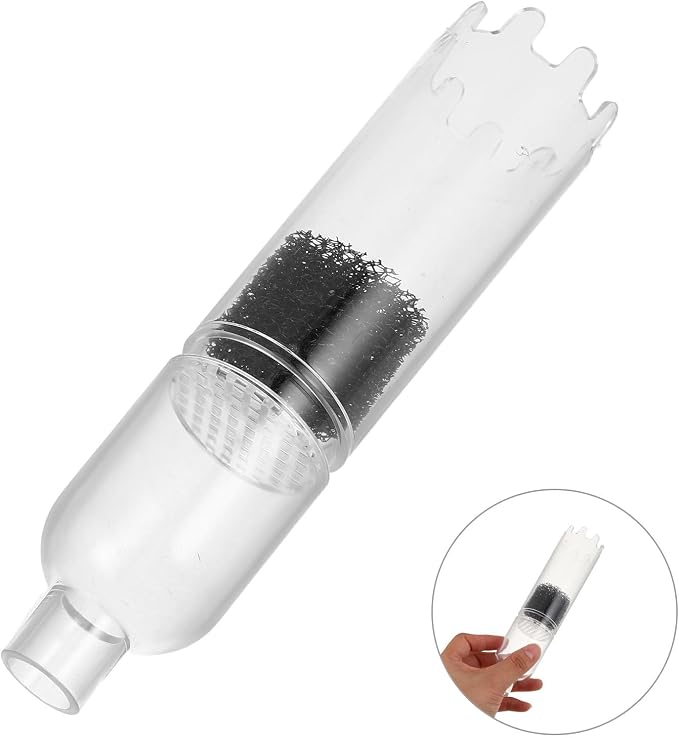 FOMIYES Aquarium Sand Cleaner Nozzle Replacement Head for Fish Tank Siphon Tube, Acrylic and Sponge Material Prevents Blockages and Suction Loss, Gravel Cleaning Tool for Substrate