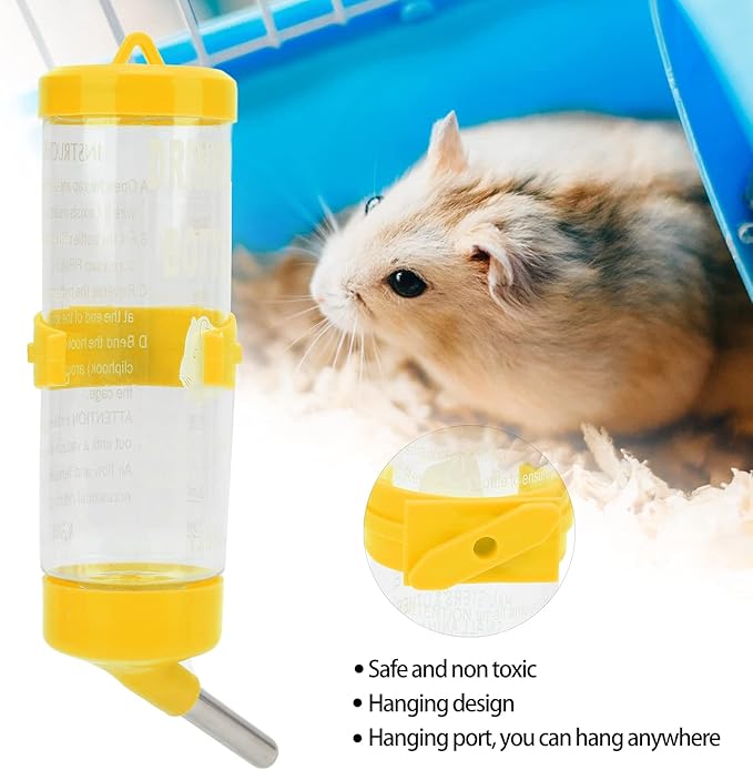 Automatic No Drip Small Animal Water Bottle, Water Dispenser for Hamster, Gerbil, Rat, Chinchilla, Guinea Pig, Rabbit