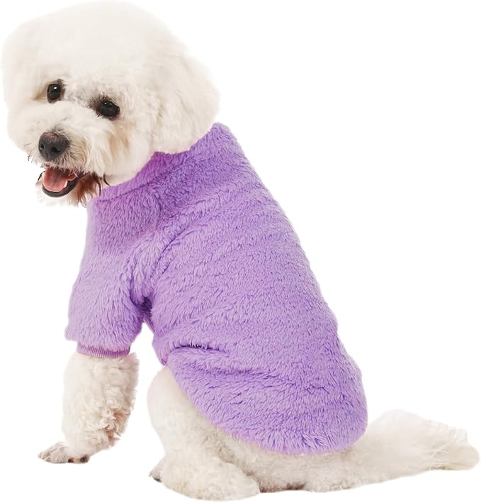 Dog Sweater, 3 Pack Dog Sweaters for Small Dogs, Dog Clothes for Small Dogs Girl Boy, Ultra Soft and Warm Puppy Sweater Dog Coat for Winter Christmas (XS, Pink+Purple+Peach)