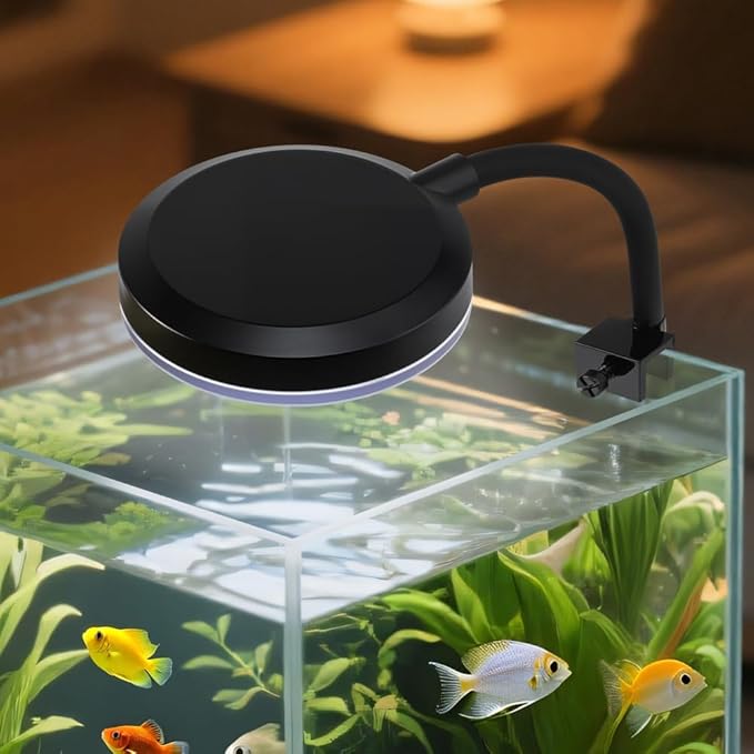 Clip On Aquarium Light 8W LED Fish Tank Light with Full Spectrum & Dimmable Brightness Timing USB Moving Aquarium Lamp for 1-5 Gallon Betta Fish Tanks