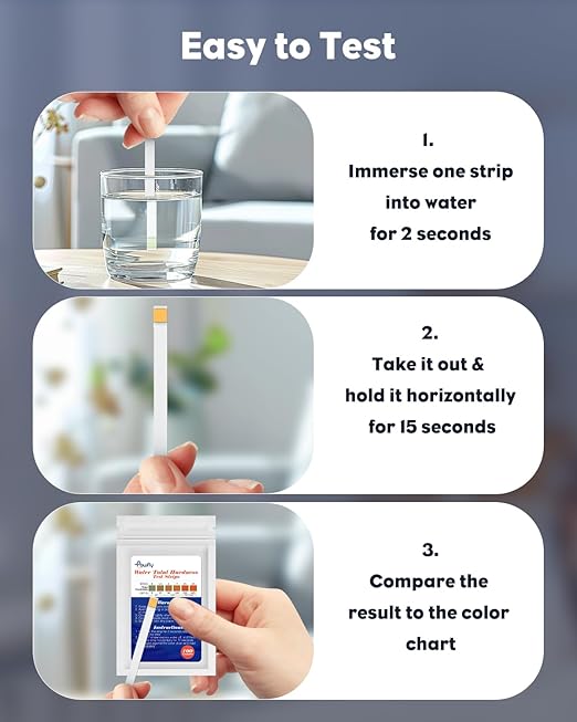 Pawfly Hardness Test Kit - 100 Strips for Drinking, Tap, Well, Pool & Spa Water - Quick & Accurate Calcium & Magnesium Test (0-425 PPM)