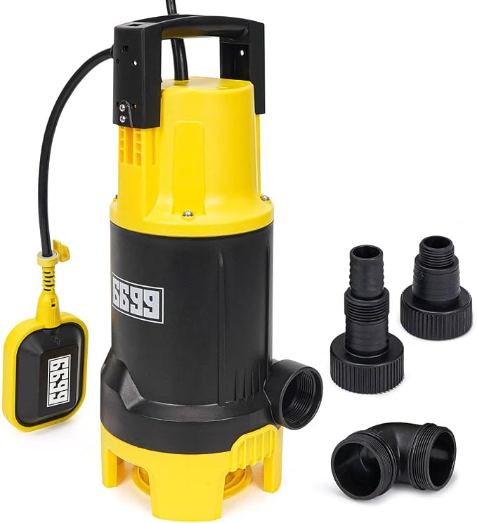 1.5 HP Submersible Sump Pump, 6500 GPH, Float Switch | High-flow pump moves up to 6500 GPH and includes an adjustable float switch and 16 ft cord for pools, pits and flooded areas.